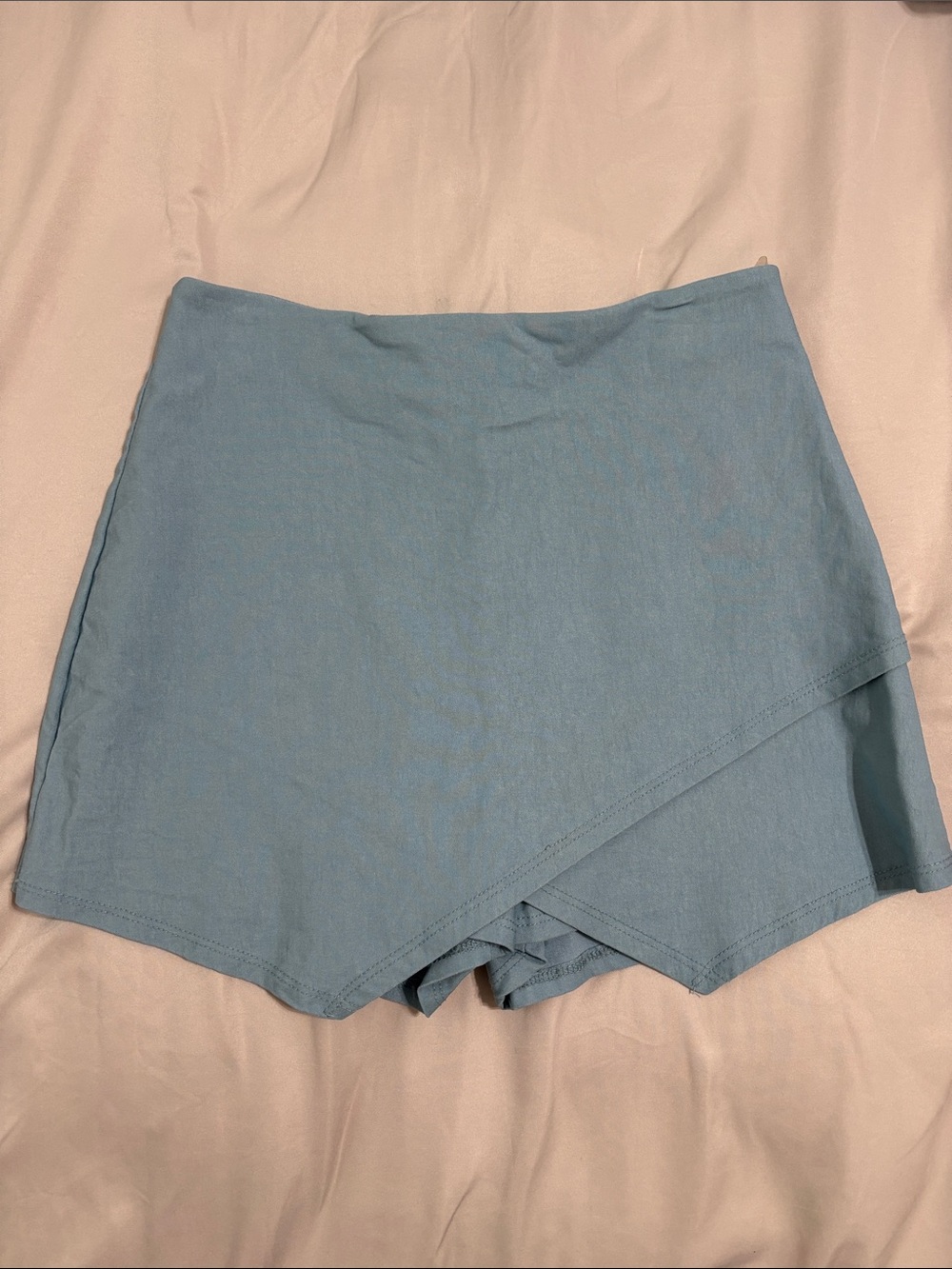 American Threads Dusty Blue Wrap-Front Skort